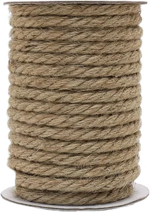 50ft 10mm Natural Jute Rope – Heavy Duty Twine for Crafts, Garden, Cat Posts - Imagen 1 de 12
