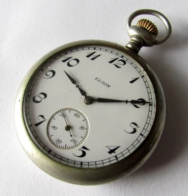 Antique Elgin  Pocket Watch 16 size 7 jewels RUNS - Image 1 of 4