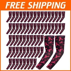 Pink Ribbon Arm Sleeves for Women - Charity Events & Sports - Picture 1 of 9