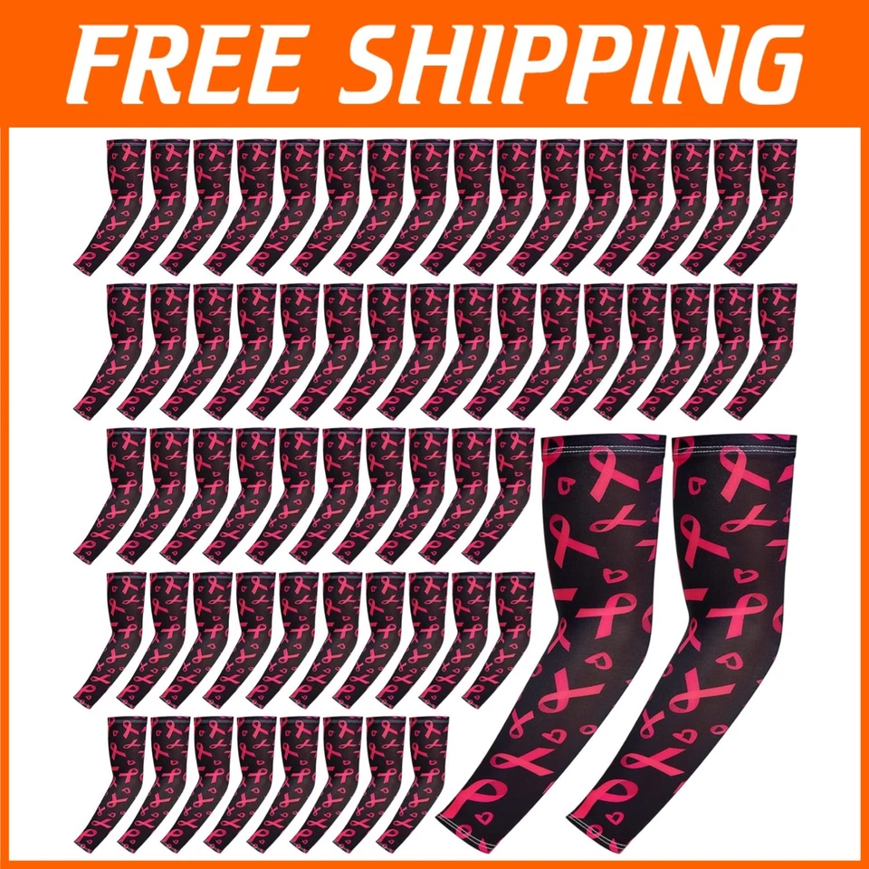 Pink Ribbon Arm Sleeves for Women - Charity Events & Sports - Image 1 of 4