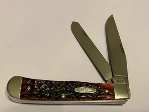 CASE XX 6254 SS 4” 2 Blade 6 Dot Trapper Crimson Red Bone Handles NEW IN BOX - Picture 1 of 9