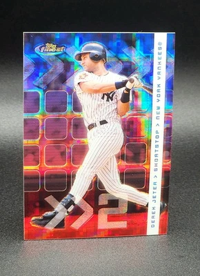 Derek Jeter 2002 Topps Finest Baseball #14 Blue XFractor Refractor SP /299 Mint! - Image 1 of 2