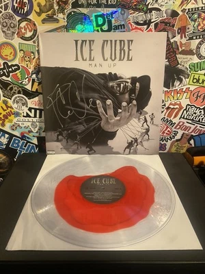 ICE CUBE Man Up VG++ CLEAR WITH RED VINYL AUTOGRAPHED SIGNED - Image 1 of 2