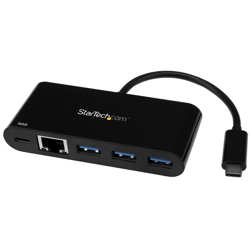StarTech.com USB-C to Ethernet Adaptor with 3-Port USB 3.0 Hub and Power Deliver - Image 1 of 1