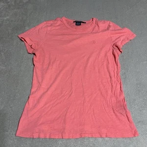 Y2K Ralph Lauren Sport Shirt Womens Large Pink Pony Logo Cotton Tee Preppy - Picture 1 of 6