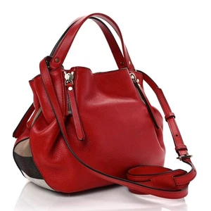 Burberry Grainy Calfskin House Check Small Maidstone Cadium Red - Bild 1 von 11
