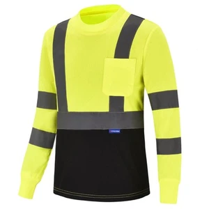 High Visibility Shirts Safety T Shirt Reflective High Visibility hi vis Long ... - Picture 1 of 6