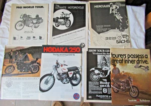Konvolut 7 Oldtimer Motorrad Printwerbung Yamaha Suzuki Husky BMW Harley-Davidson - Bild 1 von 8