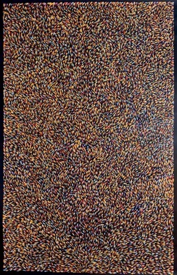GLORIA PETYARRE, Arte Aborigen Altamente Coleccionable, Hojas Medicinales, 150 x 100 cm Foto 1 de 4