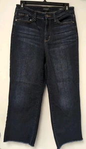 Jeans Judy Blue para mujer 7/28 azul pierna ancha elástico dobladillo crudo - Imagen 1 de 6
