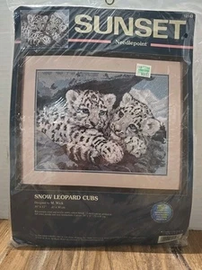 "Kit de punta de aguja Dimensions Snow Leopard Cubs #12143 16x12""" - Imagen 1 de 2