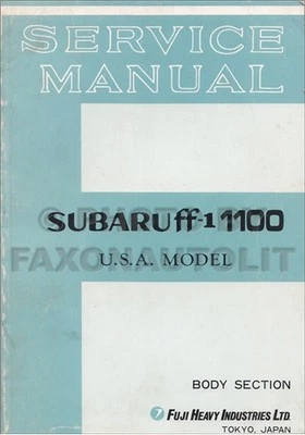 1970-1971 Subaru ff-1 1100 Star Cuerpo Tienda Manual Eeuu Suplemento Reparación - Imagen 1 de 2