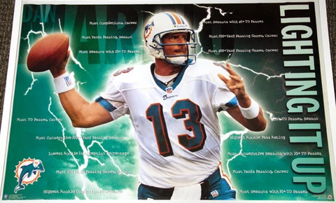 Rare DAN MARINO - LIGHT IT UP (1997) Miami Dolphins Career Commemorative POSTER Cover
