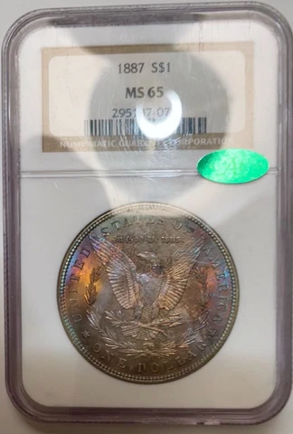 BEAUTIFULLY TONED GEM MINT 1887 MORGAN SILVER DOLLAR / NGC CAC CERTIFIED Cover