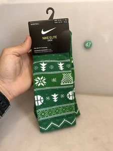 Herren Nike Elite Crew Basketball Weihnachten grün Socken SX7866 Größe XL (12-15) - Bild 1 von 2