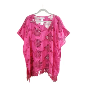 Seafolly Australia Rosa Malla Caftán Playa Encubrimiento Resort Ropa Para Mujer Talla Única - Imagen 1 de 10