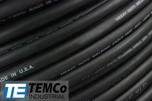 TEMCo 2/0 Gauge AWG 25 Ft Black Flexible Copper USA Welding Cable Battery Wire - Picture 1 of 9