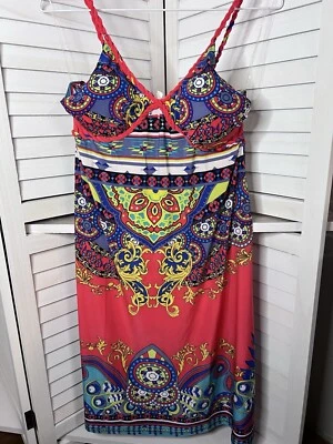 Nuevo con etiquetas Vestido acolchado Cristinalove para mujer estampado cuerda correa espagueti hasta la rodilla Foto 1 de 4