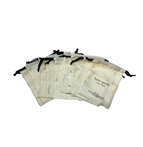 Kate Spade piccolo sacchetto portagioie con coulisse lotto di 10 sacchetti bianchi antipolvere 6 x 4 5" NUOVO