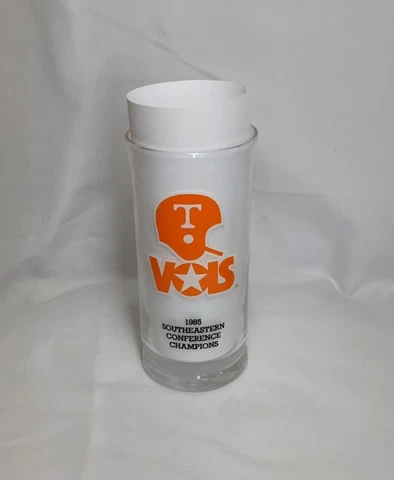 Tennessee Volunteers 1985 SEC  Champs Sugar Bowl Champs Hardee's Glass Vintage Cover