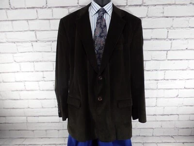 Abrigo deportivo Stafford para hombre 44L pana marrón oscuro chaqueta gamuza parches en el codo Foto 1 de 4