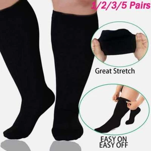 Extra Wide Plus Size Compression Socks for Women Men Calf Support S-XXL 1-5Pairs - Picture 1 of 21
