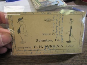 WHILE I SCRANTON PA I STOPPED AT P.H. DURKIN'S - I DID'NT - POST CARD - VG - Picture 1 of 1