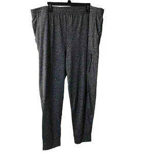 FLX SUPER SOFT JERSEY BLACK GRAY TAPERED JOGGER TRAVEL/LEISURE MENS PANTS Sz XXL - Picture 1 of 4