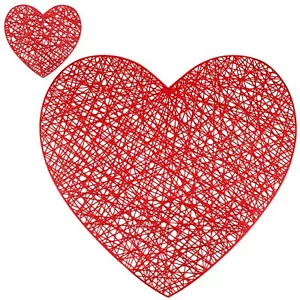 8 Sets Valentine's Day Placemats And Coaster Red Heart Place Mats Love Coaster 1 - Picture 1 of 7