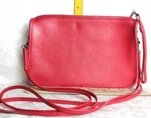 Red Leather Shoulder Bag - Picture 1 of 8
