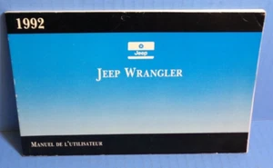 Jeep Wrangler 92 1992 manual del propietario en francés - Imagen 1 de 1