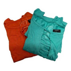 2 Ashley Stewart Back To The Basics Women’s 14/16 Blue Orange Tops - Picture 1 of 8