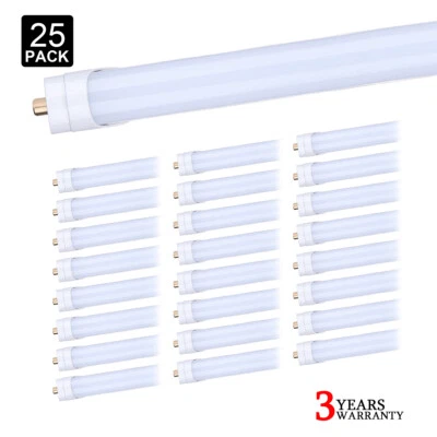 25Pcs T8 FA8 Single Pin 8' Led Tube Light Bulbs 45W 8Foot Led Shop Light 6000K - Image 1 of 4
