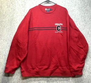 Chaps Ralph Lauren Vintage Sweatshirt Herren Large Rot Rundhals 90er - Bild 1 von 14