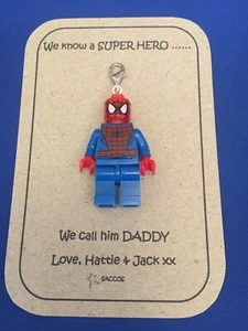 Father's Day Gift Spiderman Personalised Keyring Saccos - Picture 1 of 2