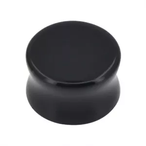 Pair of Black Obsidian Stone Saddle Fit Double Flare Ear Lobe Organic Plug E553 - Picture 1 of 4
