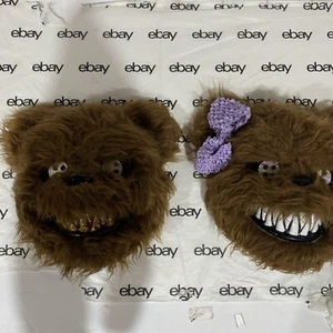 2 werewolf boy girl masks preowned set halloween masks teen wolf brown fur set - Picture 1 of 9