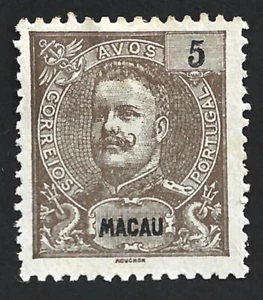 Macau #85 1888 5a pale yellow brown unused - Picture 1 of 2