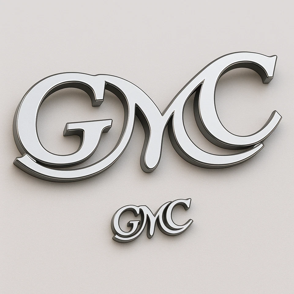 Customized Vintage GMC Brass Chrome Radiator Grill Badge 2pcs Set - Big & Small — 第 1/1 张图片
