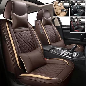 Deluxe Leather Auto Seat Cover for Cadillac CT4 XT4 XT5 CTS CT6 Front&Rear Cover - Foto 1 di 56