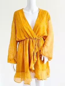 Alexia Admor Women's Ruffle Dress Size 8 V-Neck Long Sleeves Lined Pullover - Picture 1 of 14
