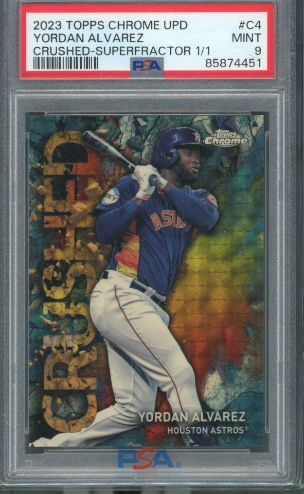 2023 Topps Chrome Update Yordan Alvarez Superfractor PSA 9 Mint 1/1 Astros SSP - Image 1 of 2