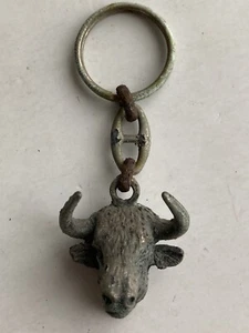 Bull Steer Head Metal Keychain - Picture 1 of 7