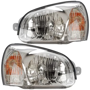Headlights Front Lamps Pair Set for 03-06 Hyundai Santa Fe Left & Right - Picture 1 of 1