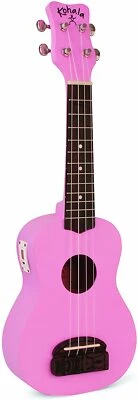 Kohala TIKI 4-String Ukulele Pink - with tuner - Pink Soprano Uke - Image 1 of 3