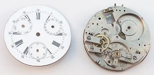 Partial Movement for Swiss Pocket Watch w / Day & Date. - Picture 1 of 9