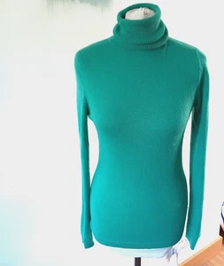 Woolovers Merino Extra Fine Wool Jumper Women’s Roll Neck Minty Green Small 8 10 - Picture 1 of 9