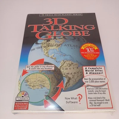 3D Talking Globe CD-ROM Small Blue Planet Windows & Macintosh New Sealed - Image 1 of 2