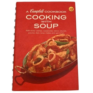 Campbell Cookbook COOKING WITH SOUP 608 Recipes Vtg Spiral Hardcover 1960s 1970s - Picture 1 of 21