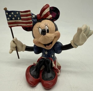 Jim Shore Disney Traditions Minis #4056744 MINNIE MOUSE w/ FLAG, 3.125" - Picture 1 of 6